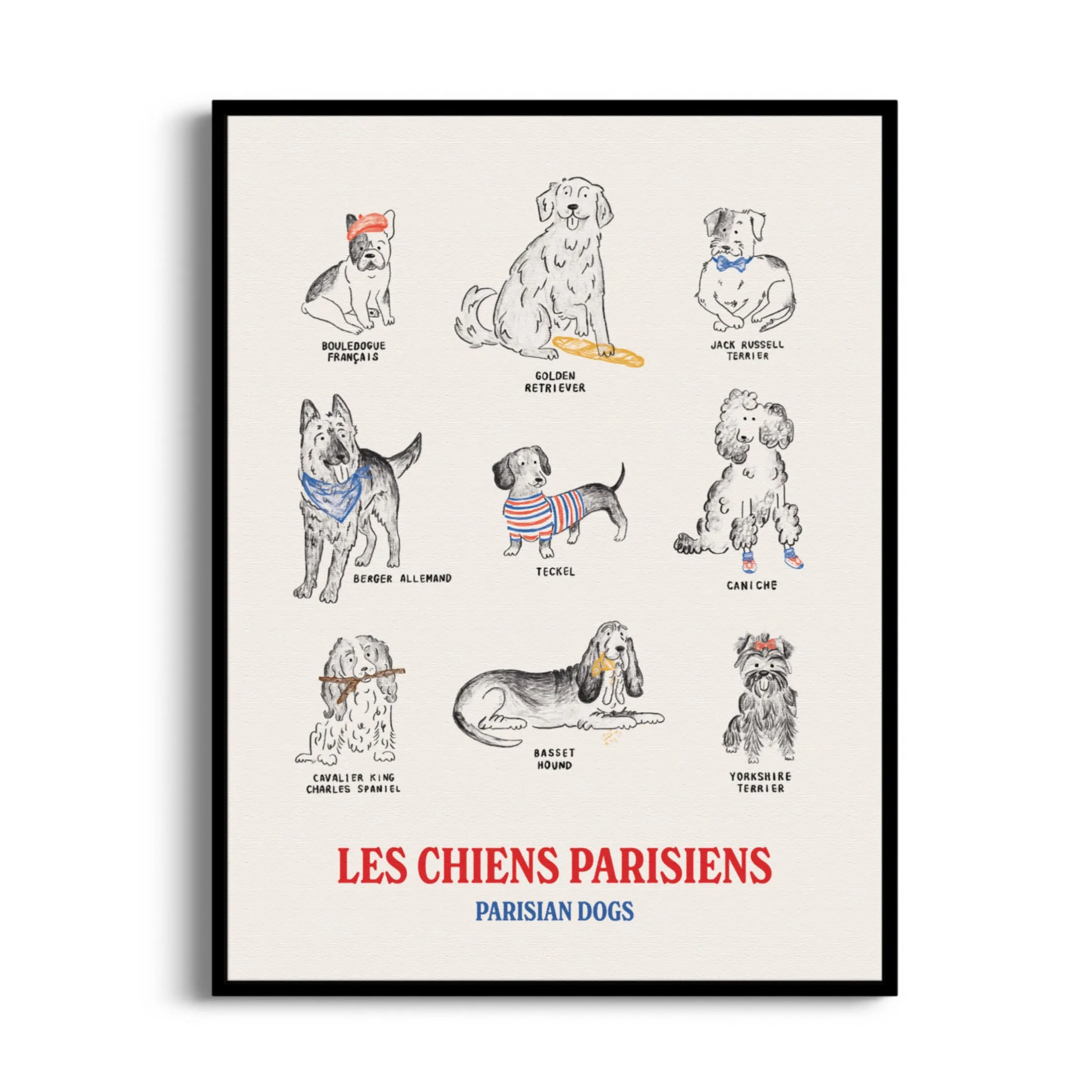 Parisian Dogs Poster