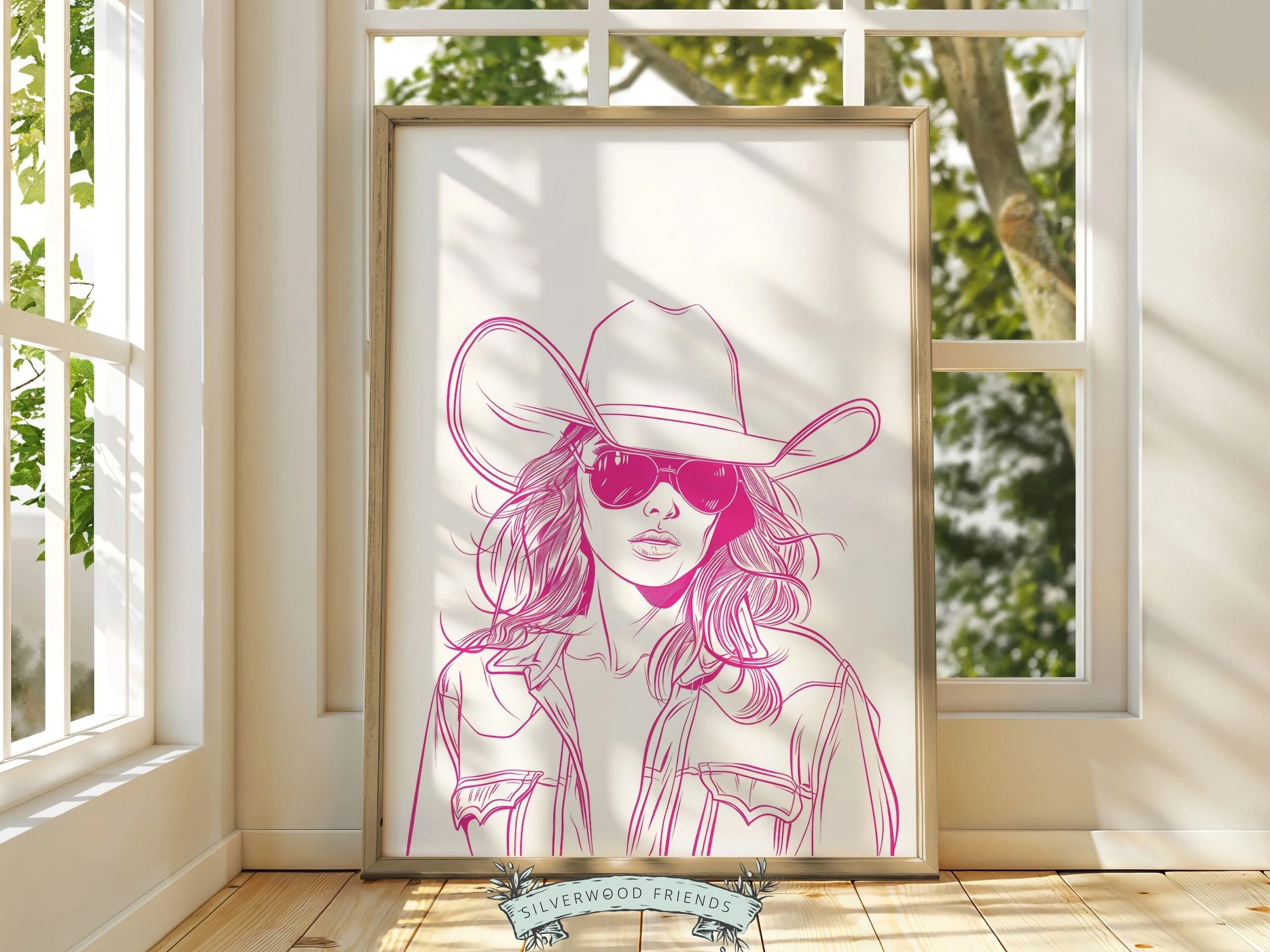 Pink Cowgirl Western Print - 001