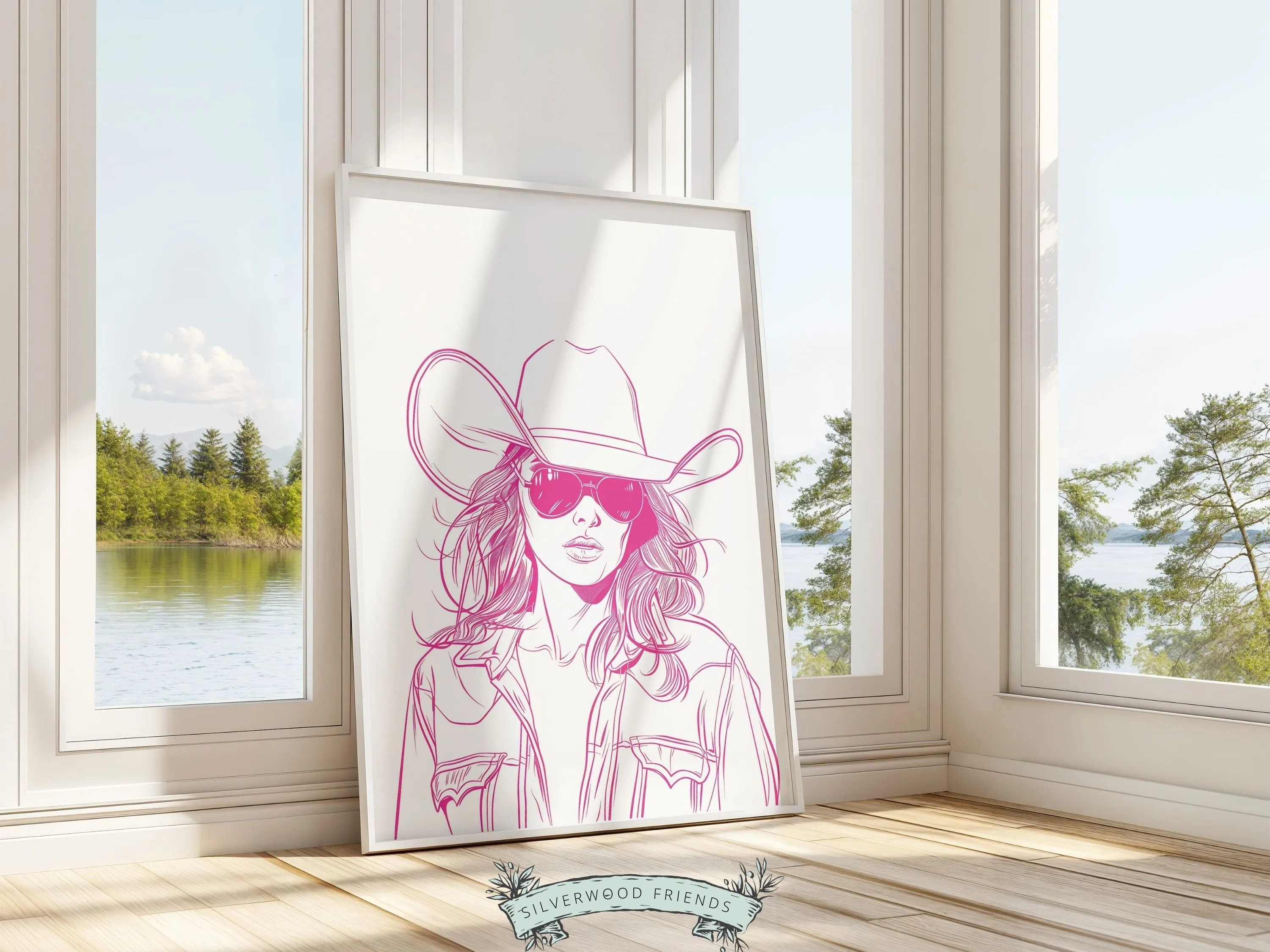Pink Cowgirl Western Print - 001