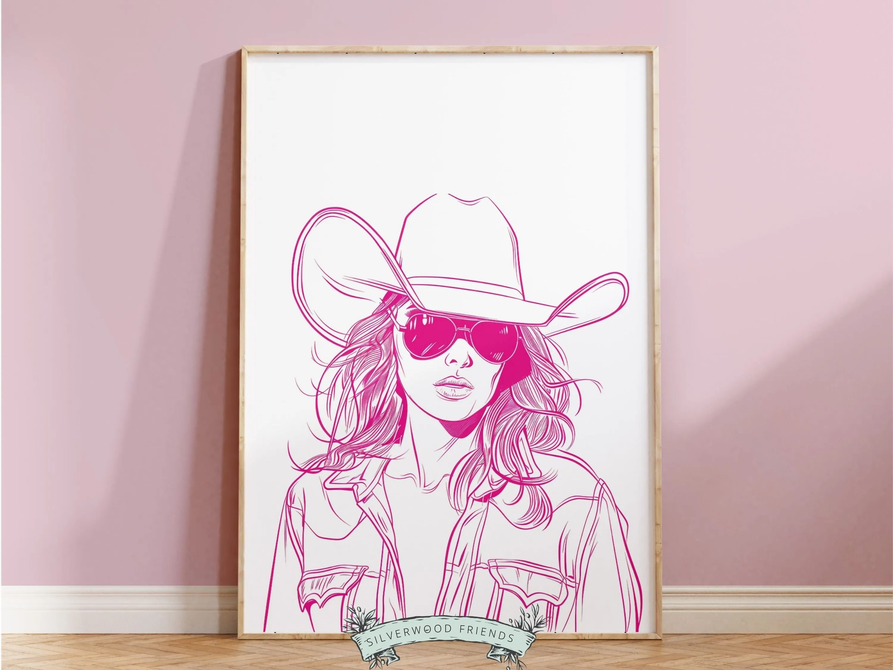 Pink Cowgirl Western Print - 001