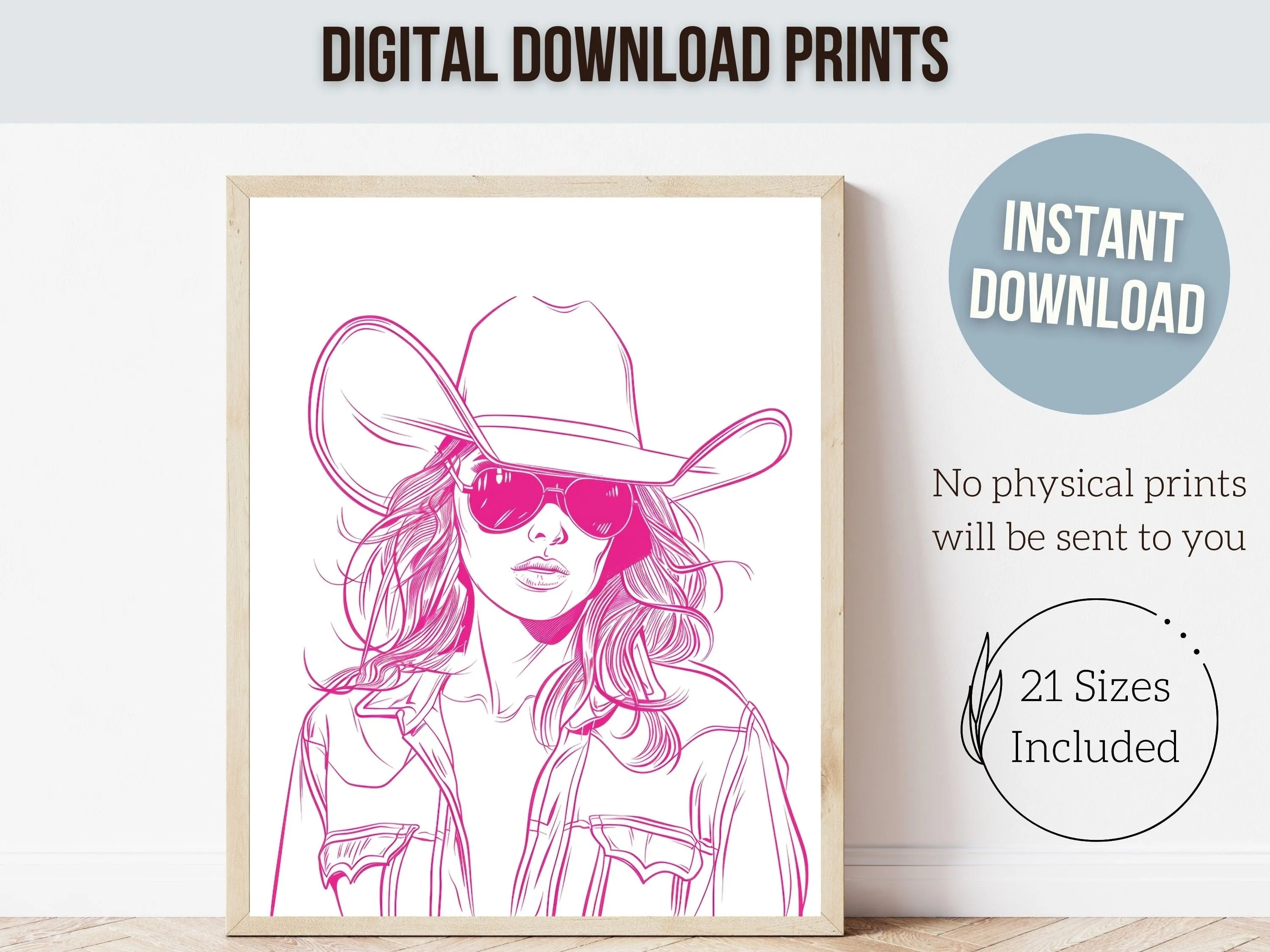 Pink Cowgirl Western Print - 001
