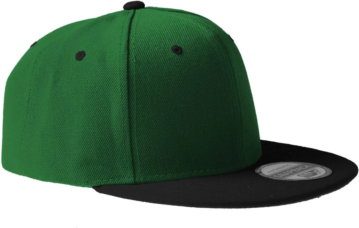 PLAIN GEAR Classic Flat Bill Hats for Men & Women Snapback Brim Hat - Blank Snap Back Two-Tone Color with Snap Closure