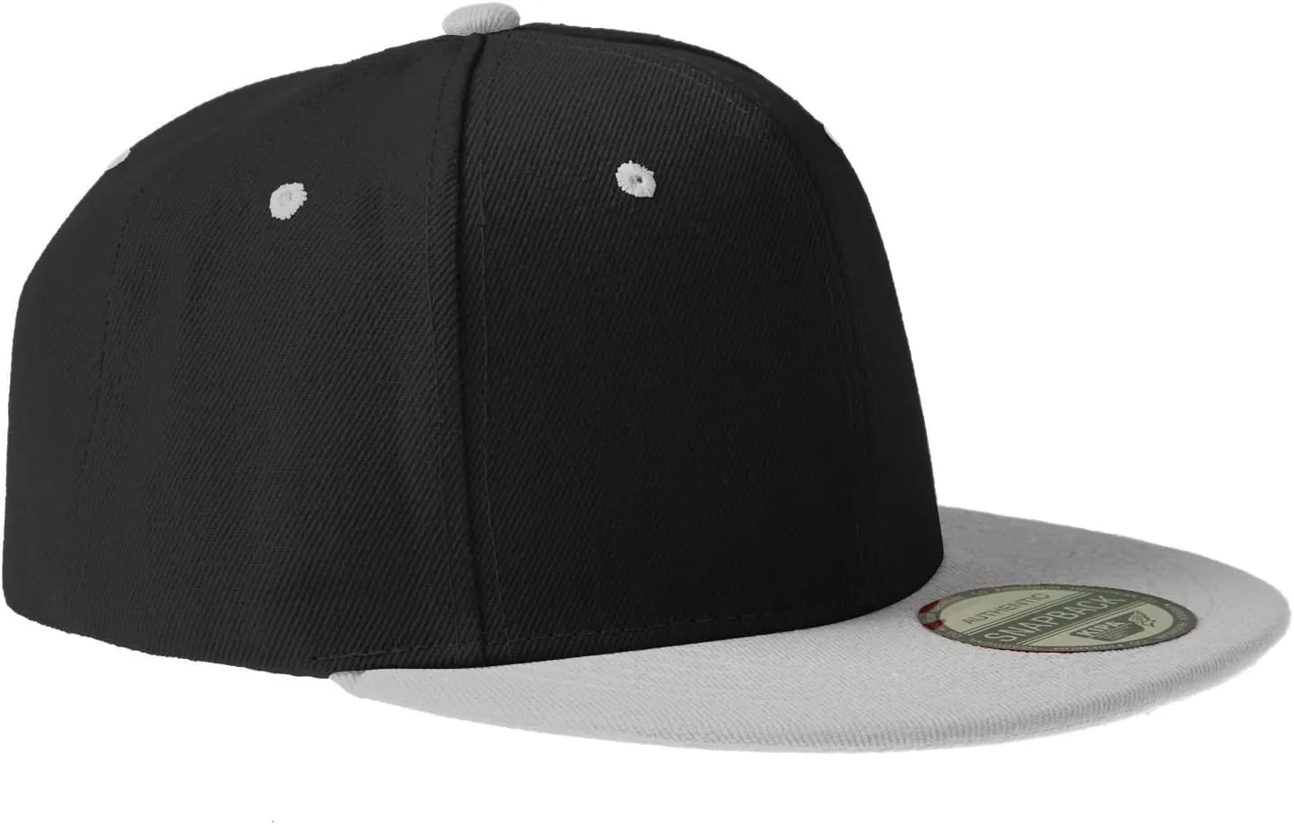 PLAIN GEAR Classic Flat Bill Hats for Men & Women Snapback Brim Hat - Blank Snap Back Two-Tone Color with Snap Closure
