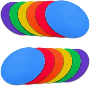 Poly Spot Markers 9 inch 15 Pcs Non-Slip Rubber Agility Markers Flat Field Cones Floor Dots for Football, Soccer, Basketball Training Markers, School Activities, Exercise Drills