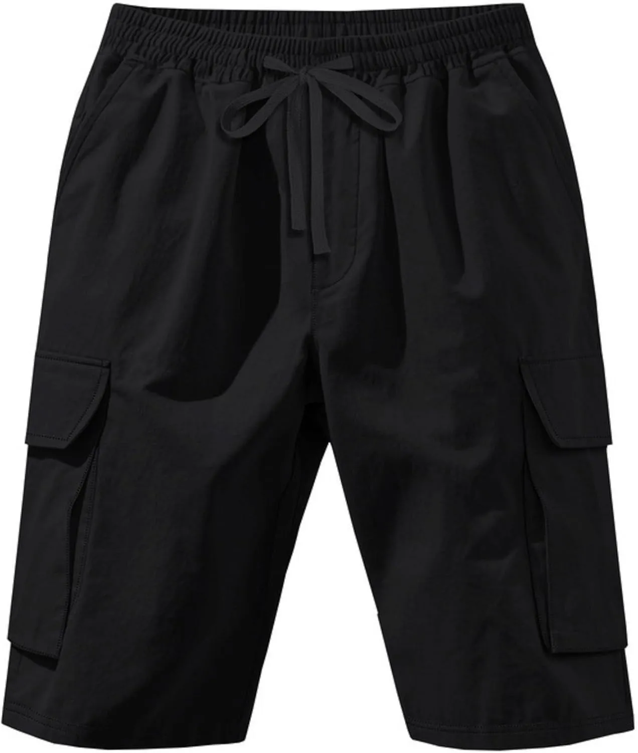 PORCLAY Cargo Shorts for Men Trendy Drawstring Elastic Waist Casual Shorts with Multi Pockets Workout Sport Outdoor