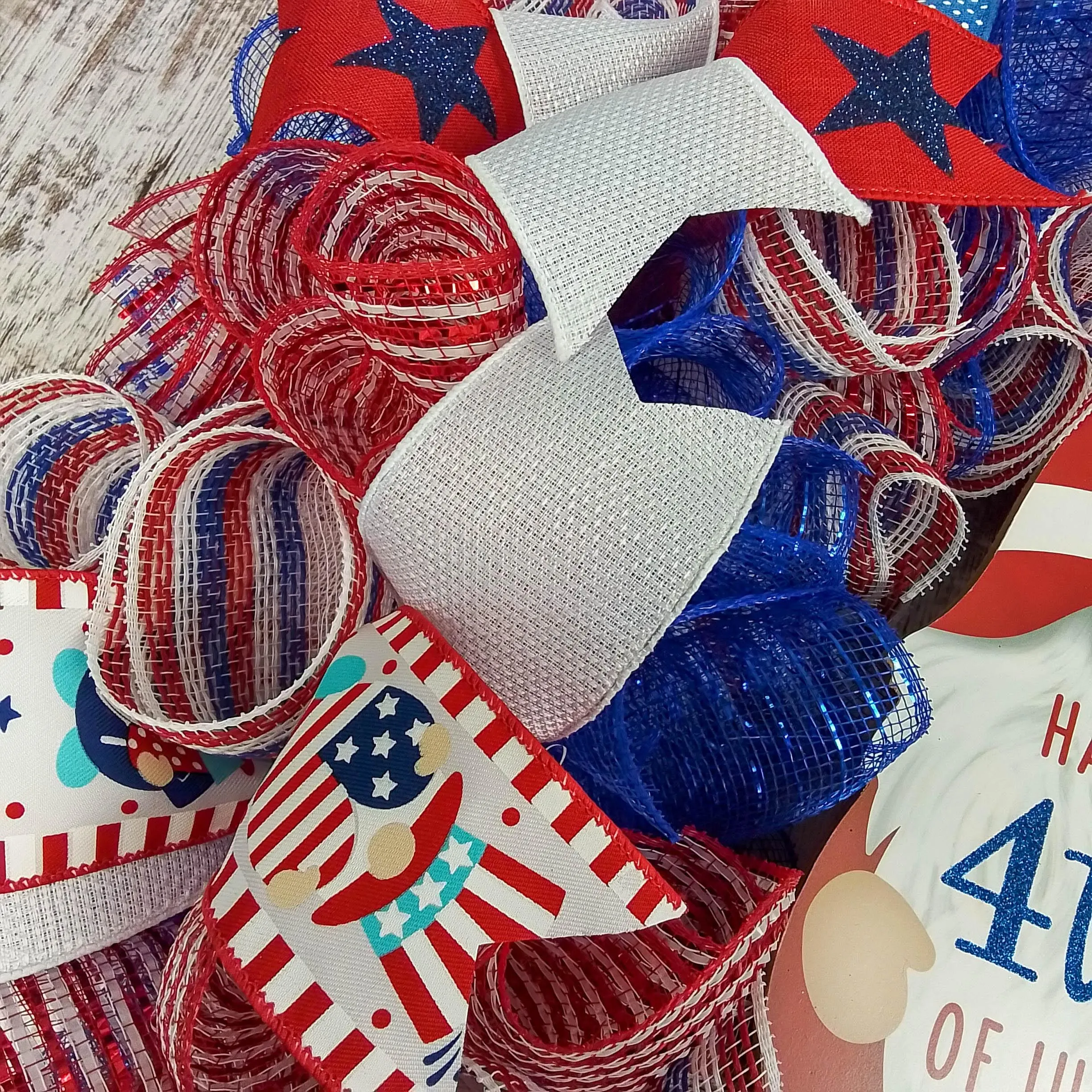 Red White And Blue Wreaths, 4th of July Gnome