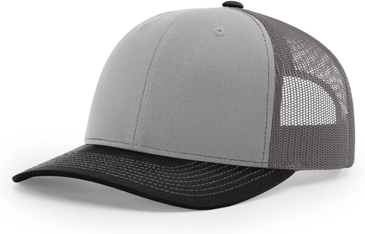 Richardson 112 Trucker Hat - Premium Blank Baseball Cap, Adjustable Snapback Hat - Structured Six Panel Richardson Blank Hats