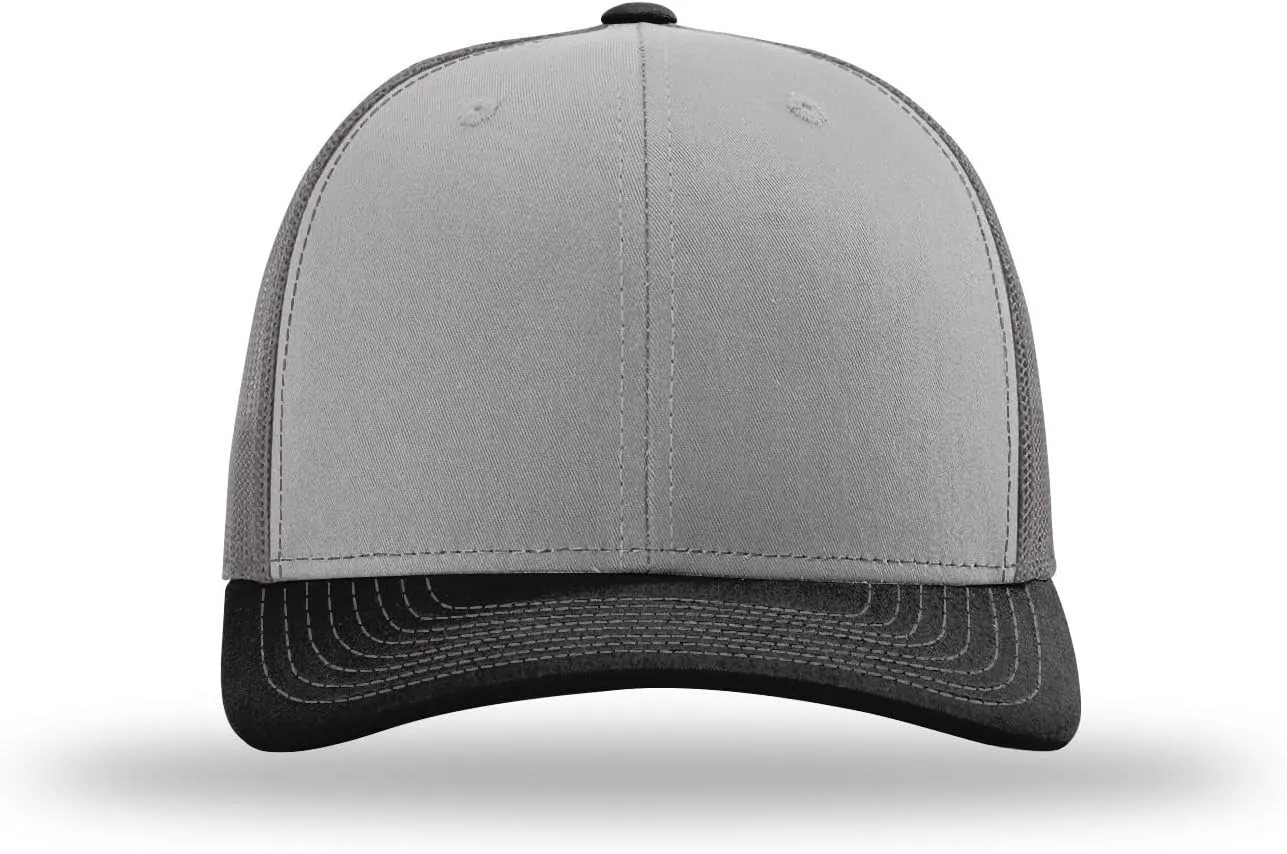 Richardson 112 Trucker Hat - Premium Blank Baseball Cap, Adjustable Snapback Hat - Structured Six Panel Richardson Blank Hats