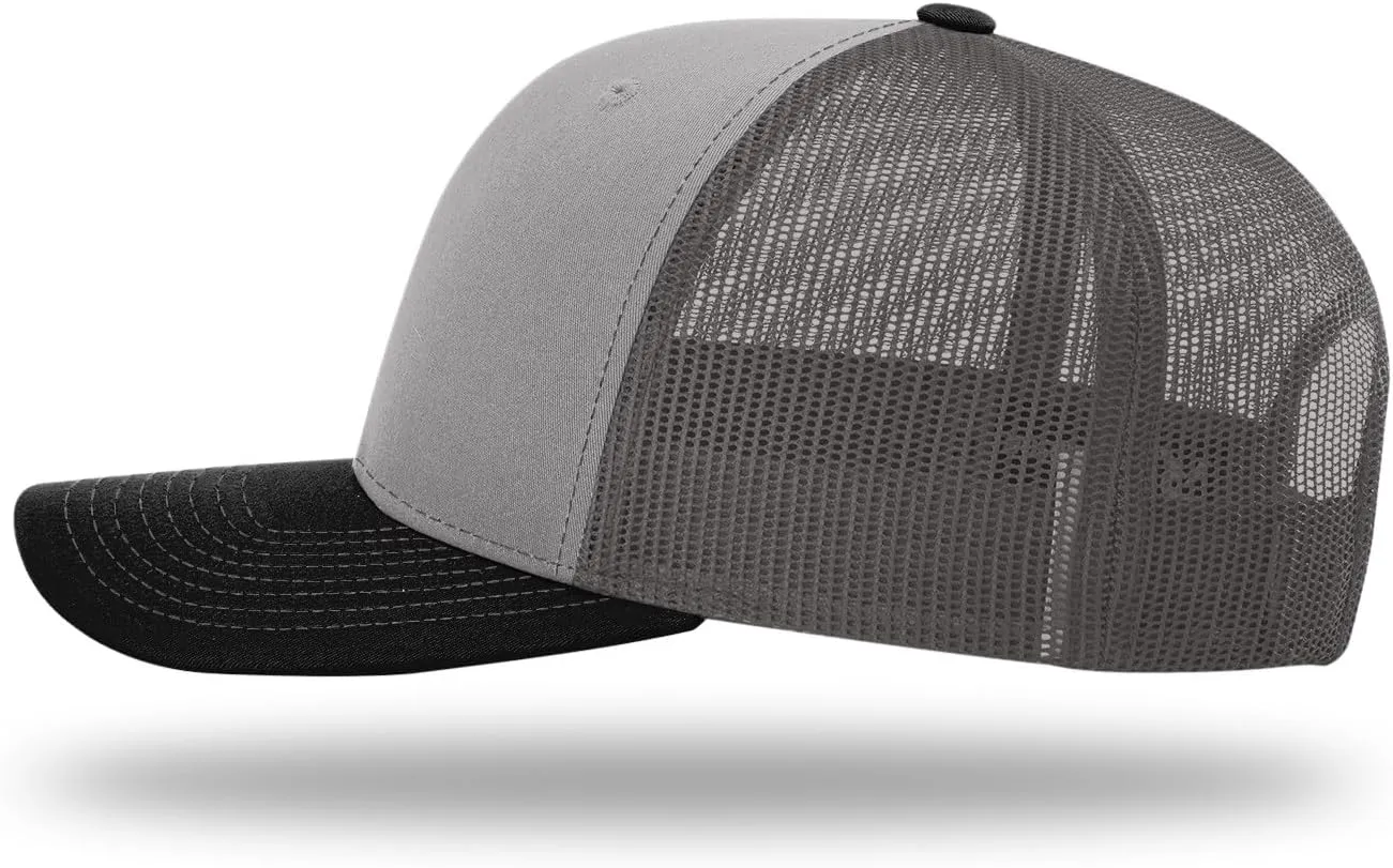 Richardson 112 Trucker Hat - Premium Blank Baseball Cap, Adjustable Snapback Hat - Structured Six Panel Richardson Blank Hats