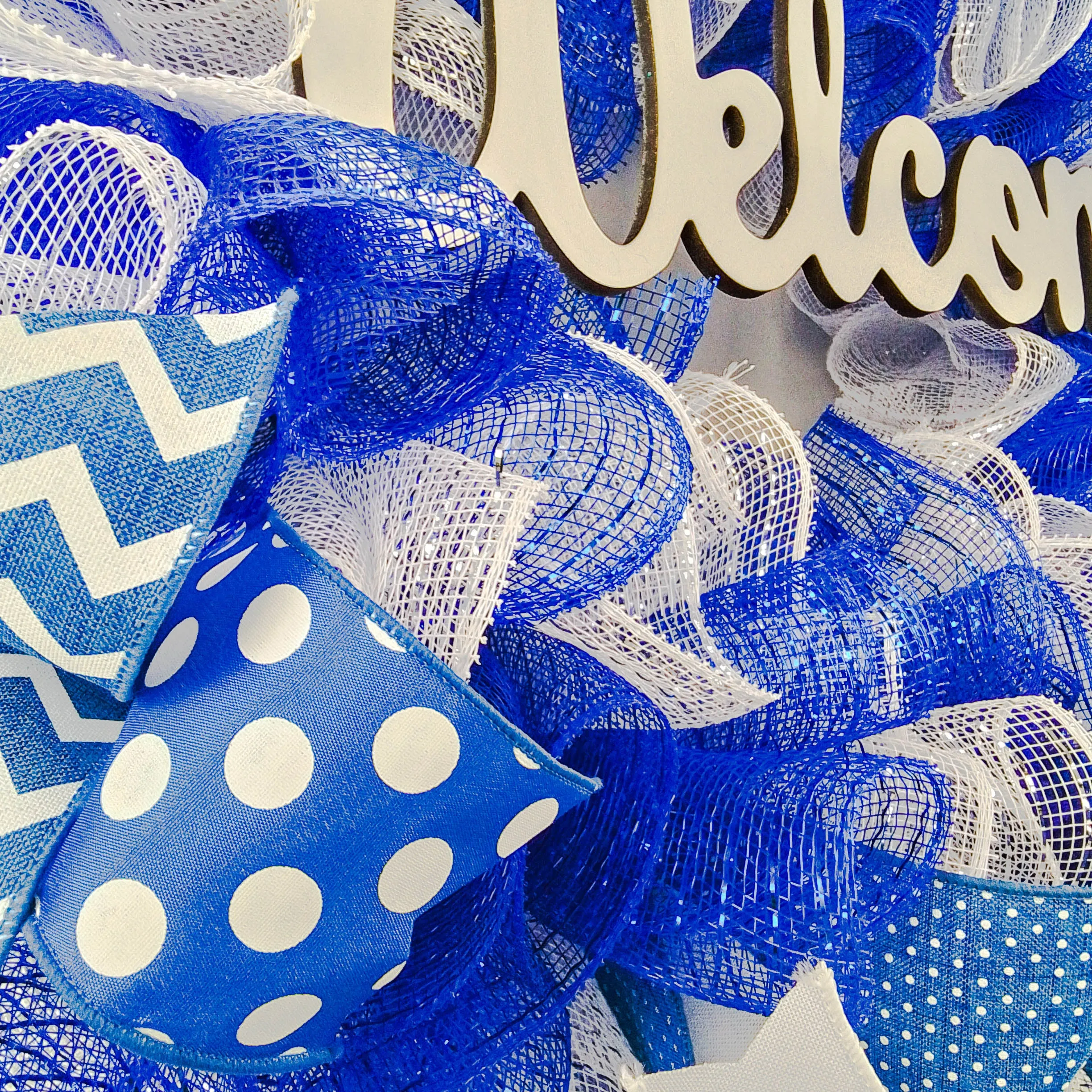 Royal Blue Welcome Wreath - Everyday Mother's Day Gift