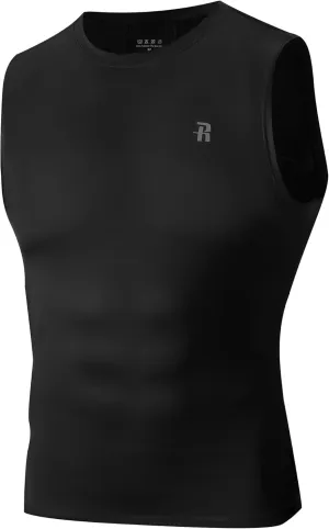 Runhit Sleeveless Compression Shirt Men Athletic Base Layer Shirts