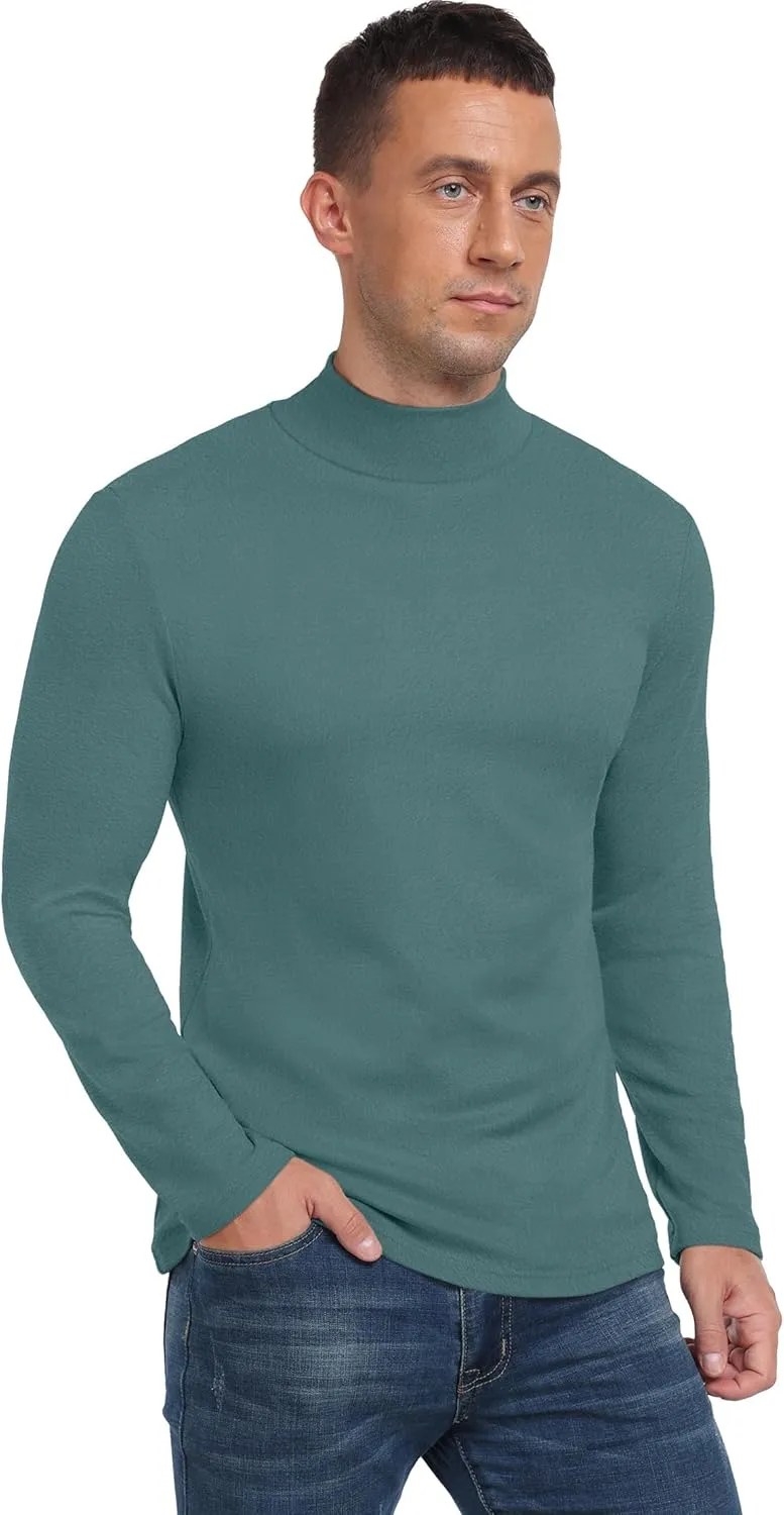 Sailwind Men's Mock Turtleneck Long Sleeve T Shirts Basic Slim Fit Pullover Sweater Thermal Lightweight Tees