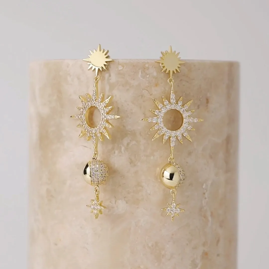 Sunlit Charms Gold Earrings