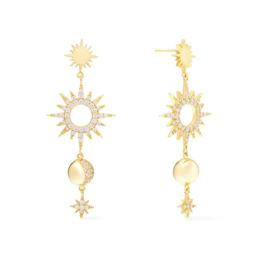Sunlit Charms Gold Earrings