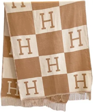 SYLALE Scarf For Women 1 Piece Of Women'S Autumn Winter Tassel Scarf Imitation Cashmere Brushed Long Shawl H Letter Warm Neck