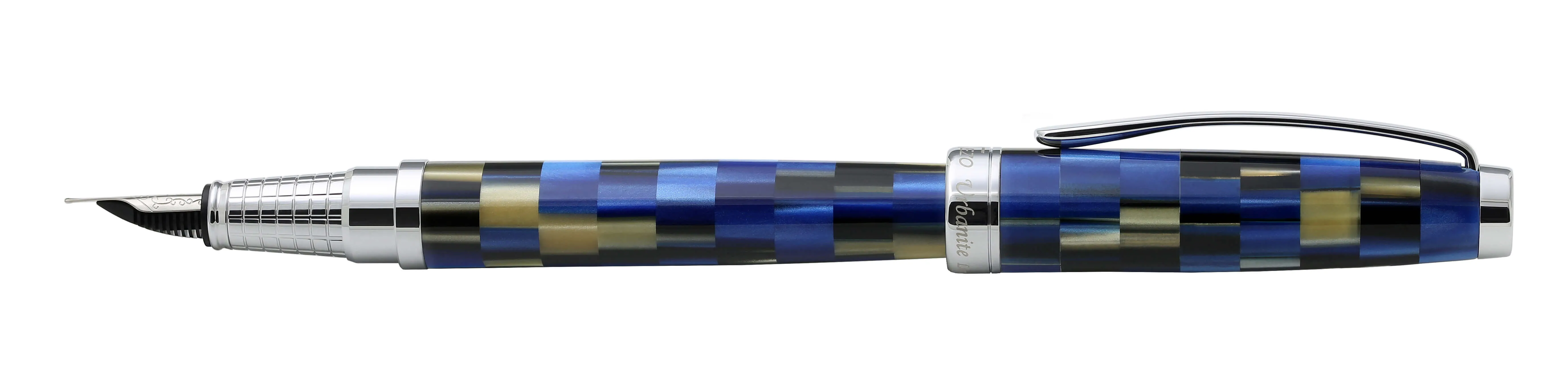 Urbanite I Acrylic & Brass Fountain Pen (Fine Nib) - Modern Blue