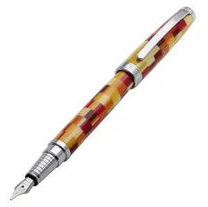 Urbanite I Acrylic & Brass Fountain Pen (Fine Nib) - Retro Red