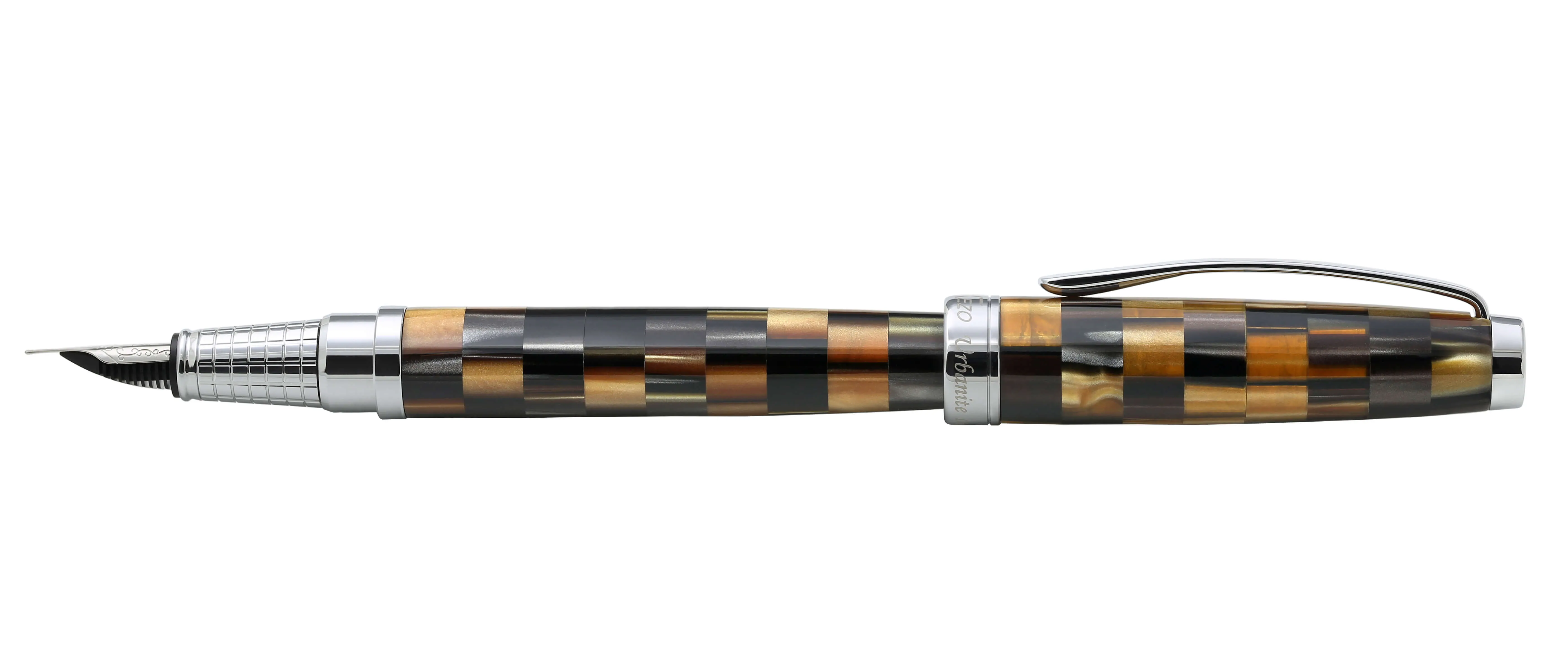 Urbanite I Acrylic & Brass Fountain Pen (Fine Nib) - Woody Brown