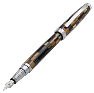 Urbanite I Acrylic & Brass Fountain Pen (Fine Nib) - Woody Brown