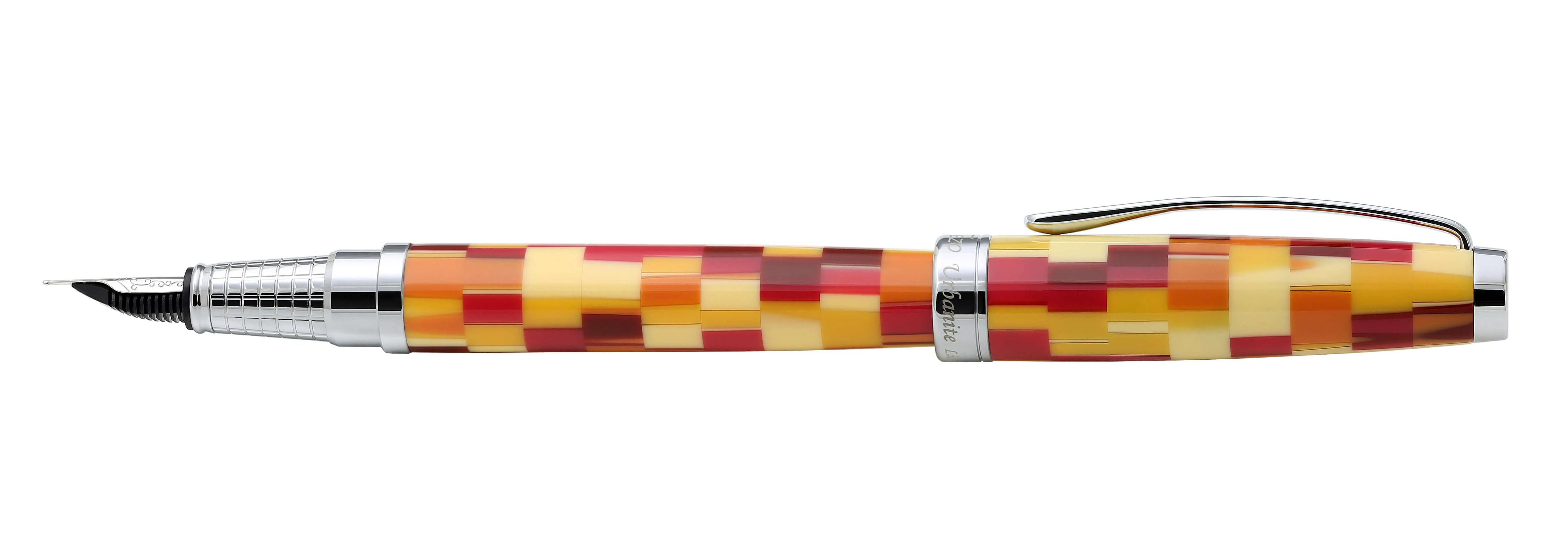 Urbanite I Acrylic & Brass Fountain Pen (Medium Nib) - Retro Red