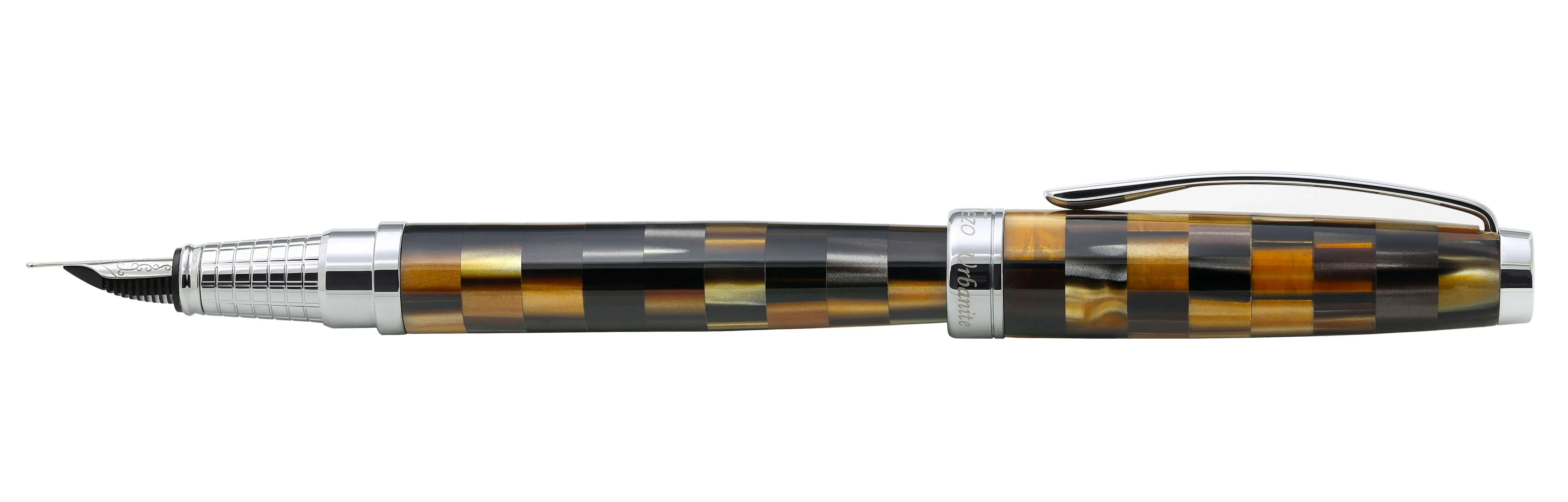Urbanite I Acrylic & Brass Fountain Pen (Medium Nib) - Woody Brown