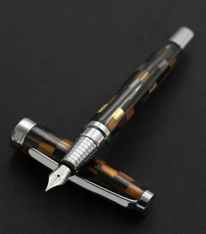 Urbanite I Acrylic & Brass Fountain Pen (Medium Nib) - Woody Brown