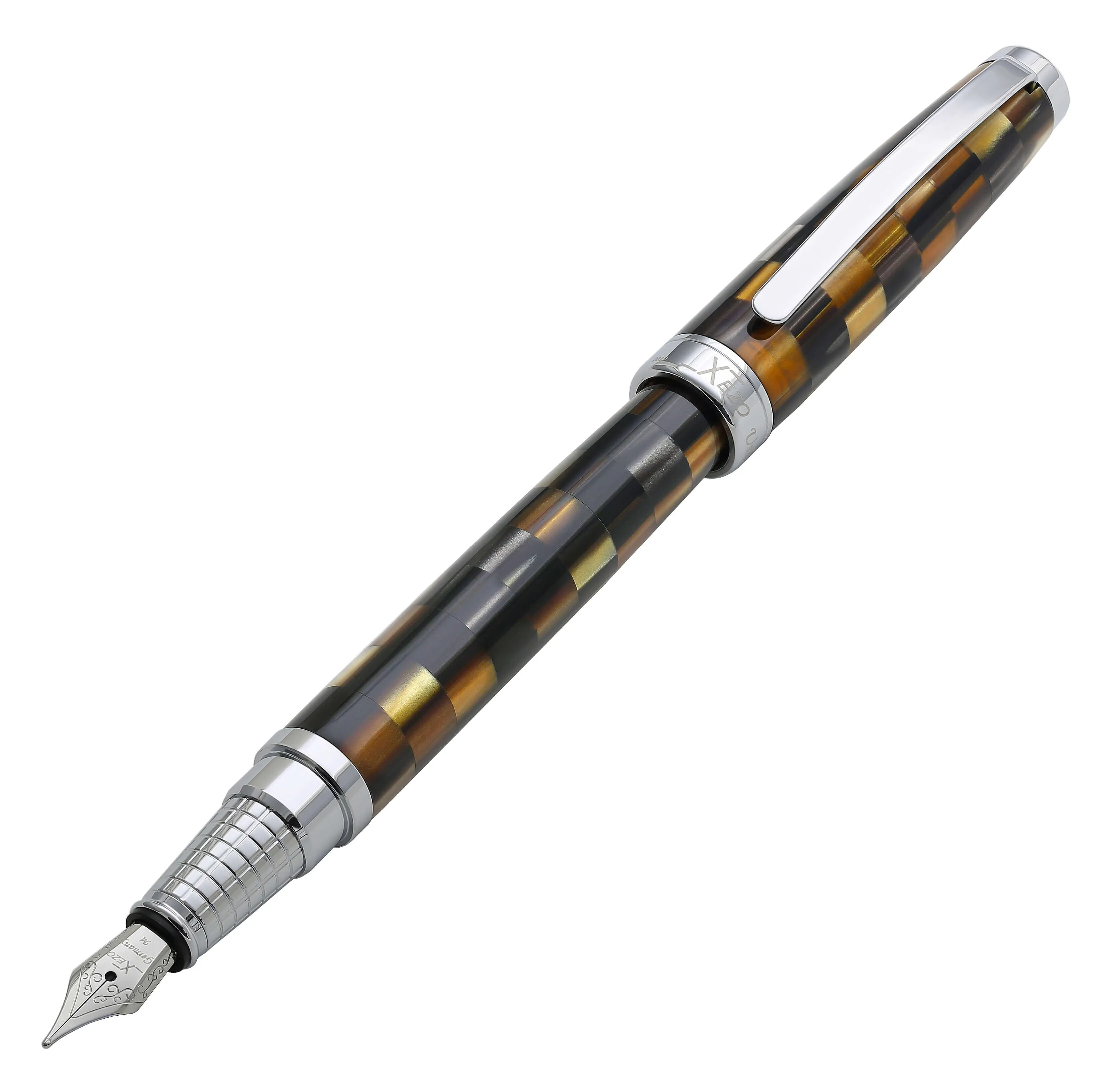 Urbanite I Acrylic & Brass Fountain Pen (Medium Nib) - Woody Brown