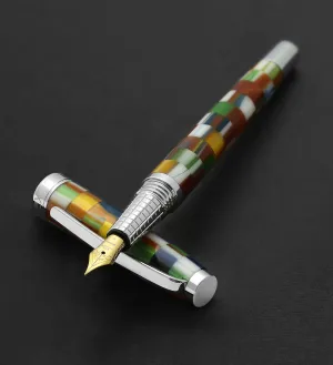 Urbanite II Acrylic & Brass Fountain Pen (Medium Nib) - Jazzy Multicolor