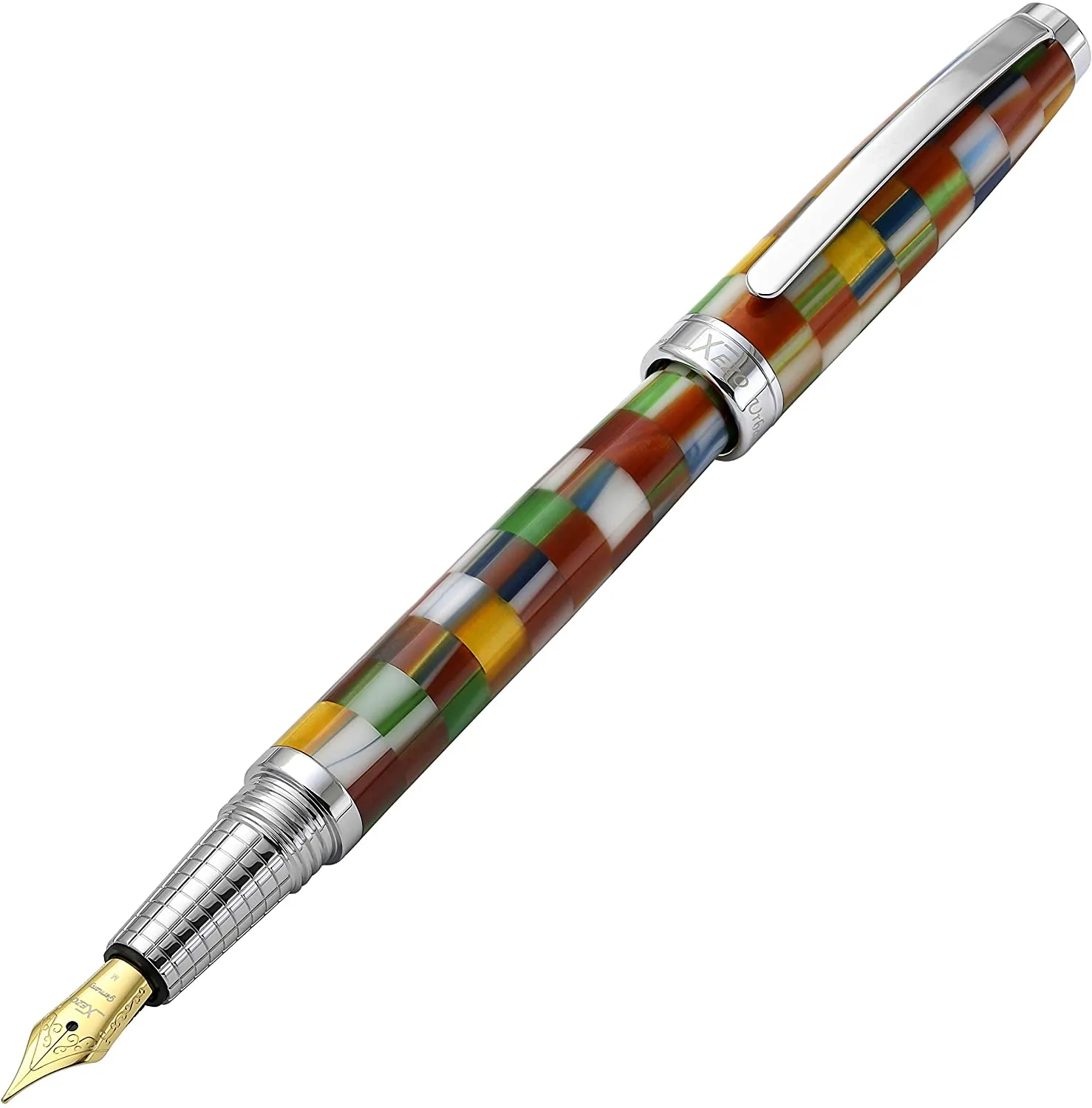 Urbanite II Acrylic & Brass Fountain Pen (Medium Nib) - Jazzy Multicolor