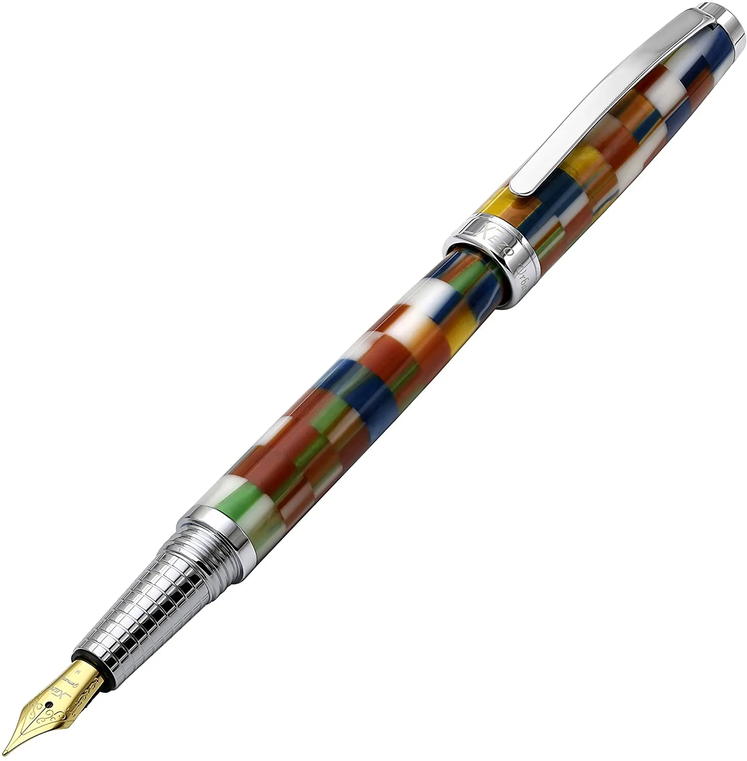 Urbanite II Acrylic & Brass Fountain Pen (Medium Nib) - Jazzy Multicolor