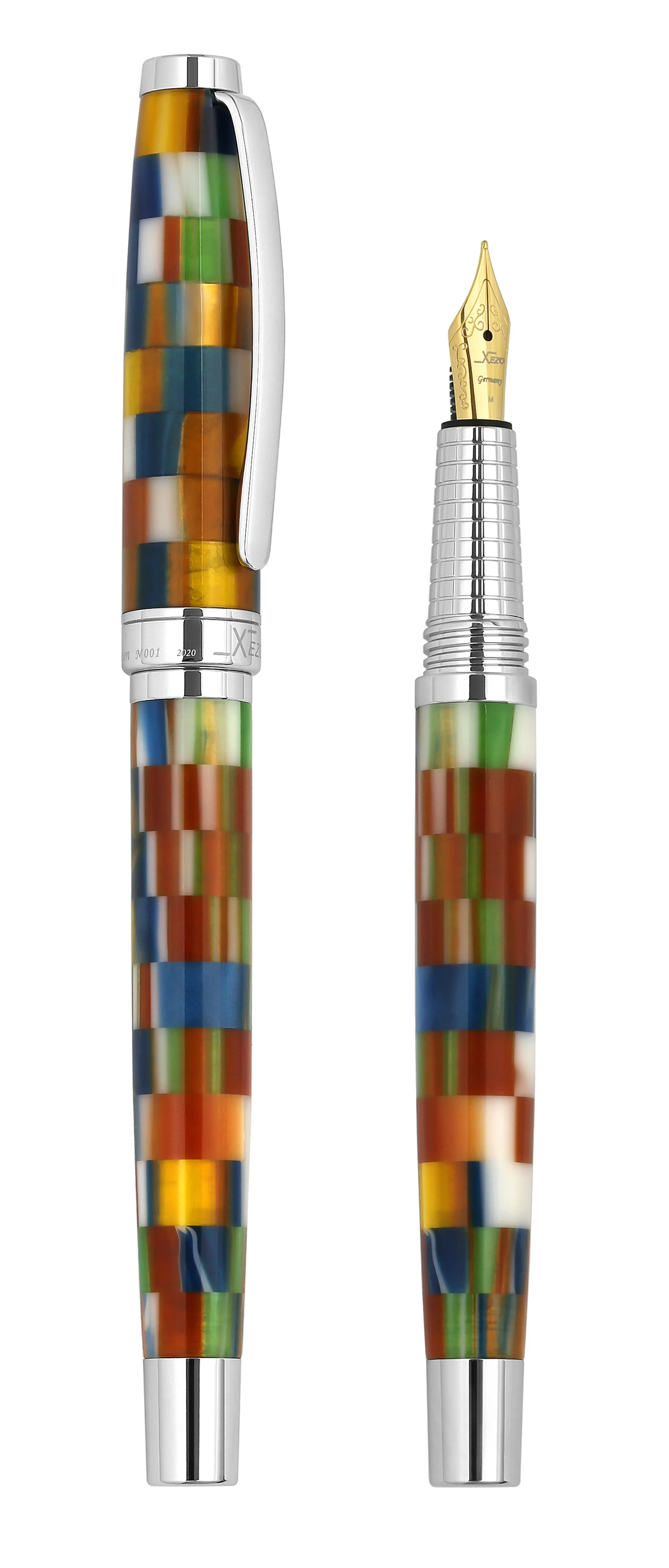 Urbanite II Acrylic & Brass Fountain Pen (Medium Nib) - Jazzy Multicolor