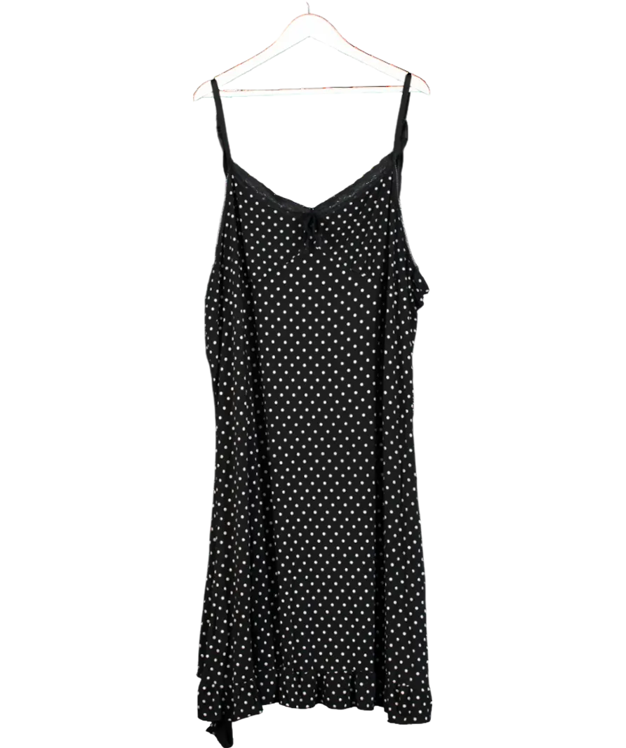 Yours Black Spotted Strappy Viscose Dress UK 30