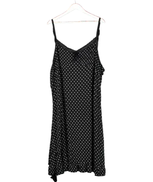 Yours Black Spotted Strappy Viscose Dress UK 30