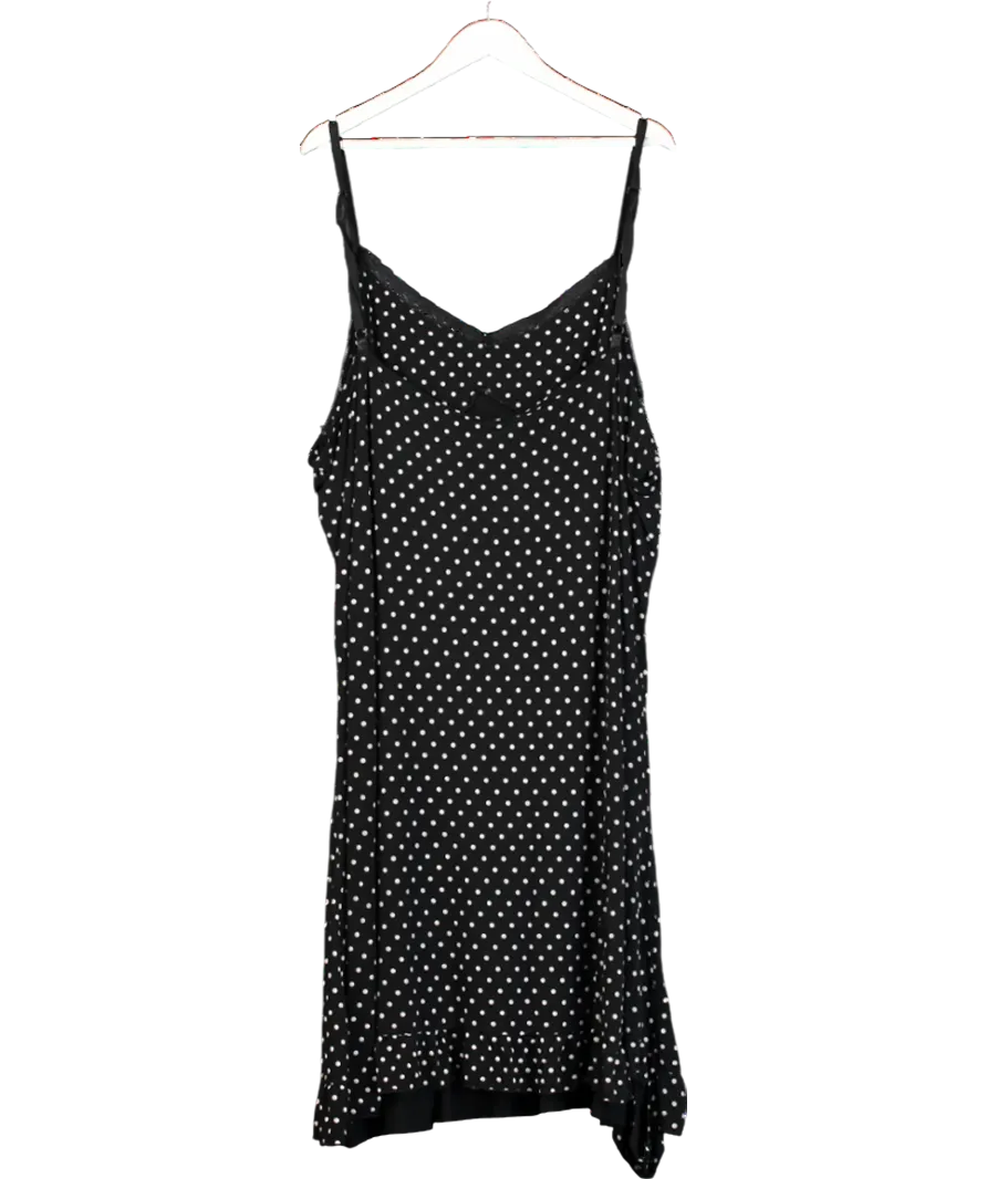 Yours Black Spotted Strappy Viscose Dress UK 30